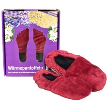 Habibi Wärmeschuhe Slippers rot Größe M (EU 37-40) für Mikrowelle und Backofen