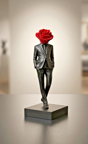 Rosenkopf figur skulptur - rosenkopf,