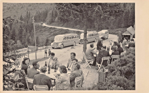 Oldtimer reisebus gastgarten - oldtimer,