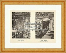 Vorhalle mit Statue Ludwig XIV Betstuhl Glaube Albertotypie König Ludwig 11