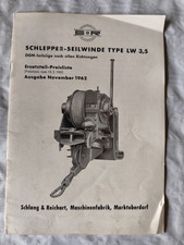 Schlang & Reichart LW 3,5 Seilwinde Preisliste Ersatzteile traktor K70