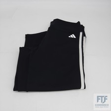 adidas Damen Train L Essentials 3-Stripes High-Waisted 3/4 Leggings, Black, L