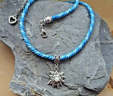  Trachtenschmuck Trachtenkette Samtband Oktoberfest Edelweiß Satinband Wiesn Neu