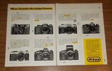 Seltene Werbung NIKON L 35 AF EM FE 2 F3 FG Program F3 AF FM 2 Kameras 1983