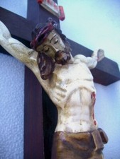 Antikes Holz Kreuz mit Jesus