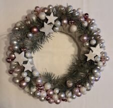 Glaskugel Kranz Spiegelbeeren Rosa/weiß/creme 38cm Unikat Neu