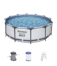 Bestway StahlrahmenPoolSETPro Max Frame 366x100cm (56418)Rund Lichtgrau