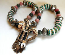 Antik Venetian fancy trade beads + Taxco Mexico 925 Anhänger Design Beto, 50er