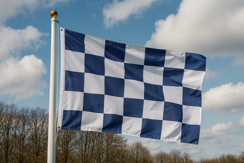 Blau weiß karierte flagge - weiß,
