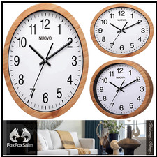 Leise Holzrahmen Wanduhr | 10 Zoll Retro Design | 26 cm