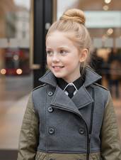 Mädchen kurzer trenchcoat - kurzer,