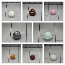 LEGO 4x Minifigur Kuchen Sahne Krone Plate Rund - div Farben und Typen