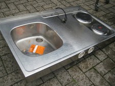2x Herdplatten mit Spühle  Beistellherd 220V gebr. Herd Einbau 