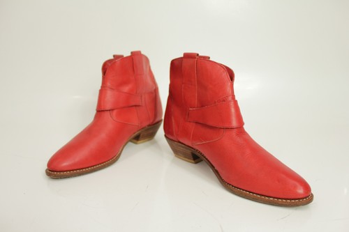 Damen stiefeletten rot leder - stiefeletten,