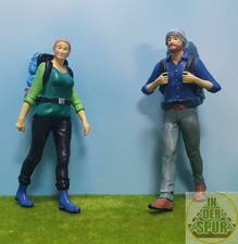 Modellfiguren handbemalte 2 Wanderer Spur G 1:22,5 Modellbahn Anlage Gartenbahn