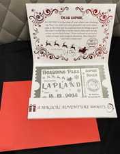 Lappland Reveal Bordkarte, Einladung, Weihnachtsmann personalisierter Einladungsbrief