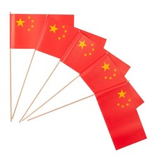 Papierfähnchen: China mit Holzstab