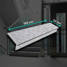 Komplett-Set: Trittstufe und Setzstufe aus Granit G603 geflammt 150x33x2 cm