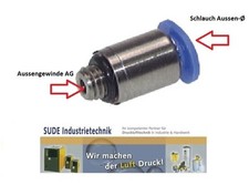 Pneumatik MINI Steckverschraubung DruckluftVerbinder Aussengewinde Steckanschluß