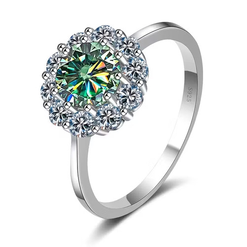 Moissanit ring 1ct farbe - moissanit,