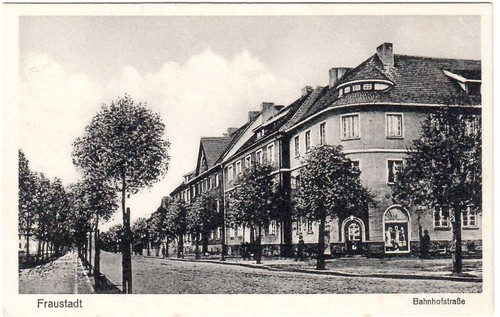 Fraustadt bahnhofstraße - ak, -bahnhofstraße