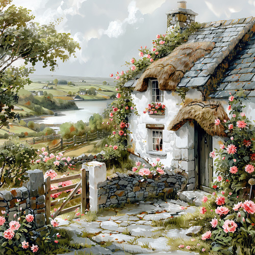 Wandbild landhaus irland - wandbild,
