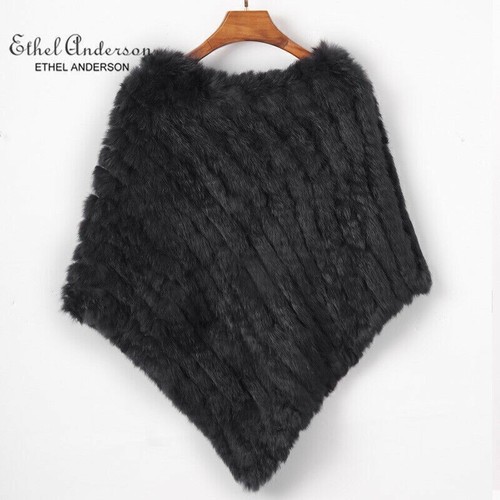 Echt kaninchenfell poncho - echt,