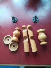 vorhangstangen halterung in hellem Holz 8-teilig