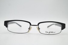 Vintage byblos 323 Schwarz Metallic Blau Eckig Brille Brillengestell NOS