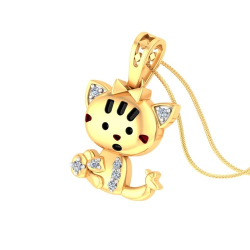 14k gold katze - gold, anhänger