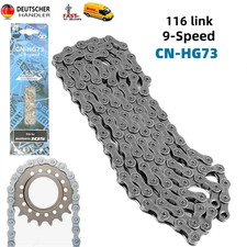 FAHRRAD KETTE 9-FACH 116 GLIEDER HG73  MTB-RENNRAD FAHRRADKETTE BIKE CHAIN Neu