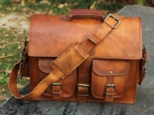 Echtleder Kuriertasche für Herren Damen Beutel Umhängetasche Aktentasche Vintage