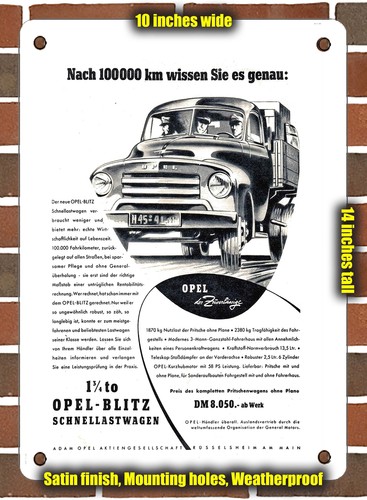 Metal sign 1952 opel blitz - opel,