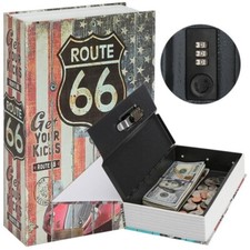 Buchsafe "Route 66" Versteck mit Schloss Metall – Geheimversteck für Geld 