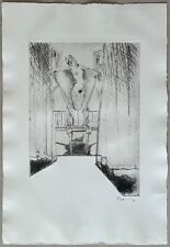 Norbert Tadeusz, weiblicher Akt auf Stuhl, Radierung, 1970er, handsigniert