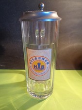 0,4 Ltr. Glaskrug mit Zinndeckel Henninger -Bräu A.G Frankfurt a.M.
