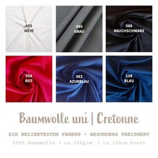 Baumwollstoff uni Meterware -