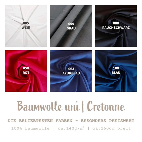 Baumwollstoff uni meterware - baumwollstoff,
