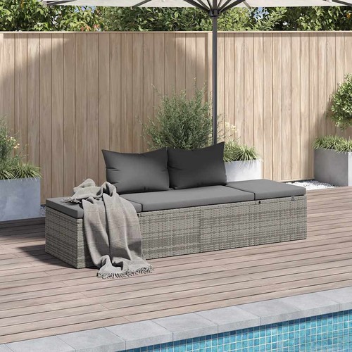 Gartenbett grau 195 cm - grau,