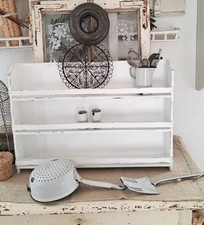 Gewürzregal Wandregal Holz weiß shabby chic