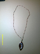 Halskette, Modeschmuck aus der DDR Emaille auf Metall Anhänger