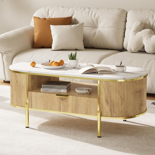 Ovaler couchtisch gebogenes - couchtisch,