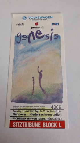 Genesis ticket konzertkarte - ticket,