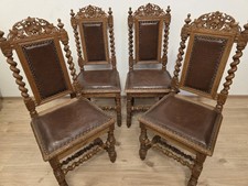 4  Esszimmerstühle Jagdstühle Küchenstühle Gründerzeit Antik ca. 1900 Jh.