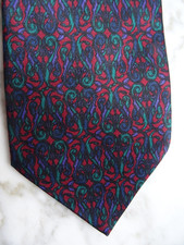 MARIO VALENTINO Designer Krawatte 100% Seide #DUNKLE FARBEN MIT SCHÖNEM MUSTER#