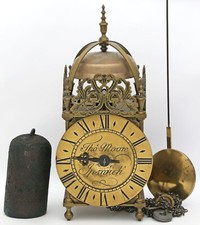 Laternenuhr - Thomas Moore Ipswich - Messing brüniert - Gewicht 10,5 Kilo