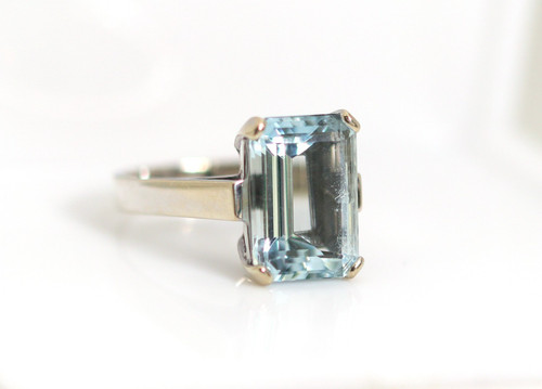 14kt weißgold aquamarin - weißgold,