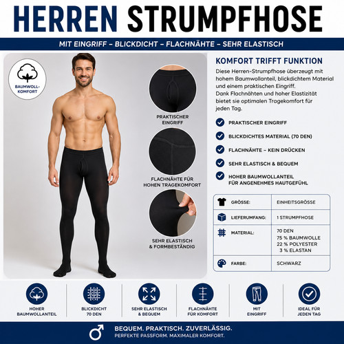 Herren strumpfhose schwarz - herren,