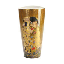 Gustav Klimt Porzellanvase DER KUSS mit Echtgold Dekor H 28cm Goebel
