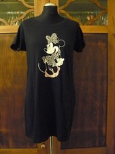 Damen Mädchen T-Shirt  Gr. M Minni Mouse schwarz Nachthemd Kleidchen Disney